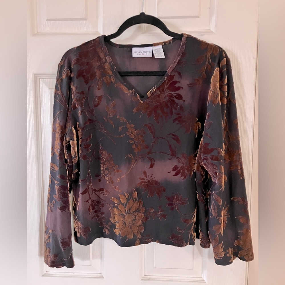 Floral Flocked Blouse